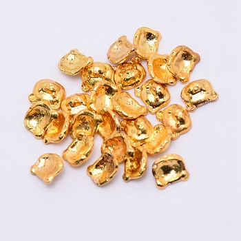 Alloy Cabochons, Epoxy Resin Supplies Filling Accessories, for Resin Jewelry Making, Cadmium Free & Lead Free, Bear Head Shape, Golden, 5x6x2.5mm