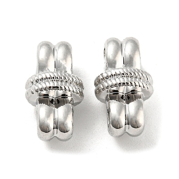 Rack Plating Alloy Knot Connector Charms,  Lead Free & Cadmium Free & Nickel Free, Platinum, 14.5x8x7mm, Hole: 2.7mm