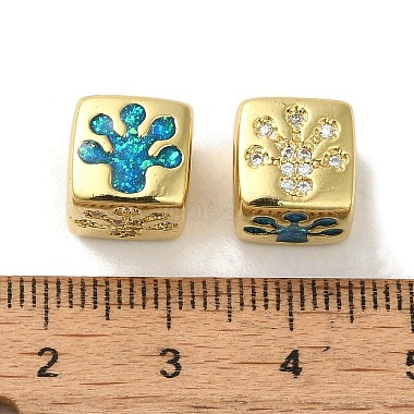 Rack Plating Brass Micro Pave Cubic Zirconia Beads(KK-P268-01G-05)-2