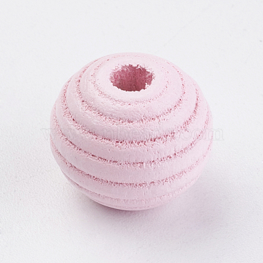 14mm Pink Round Wood Beads