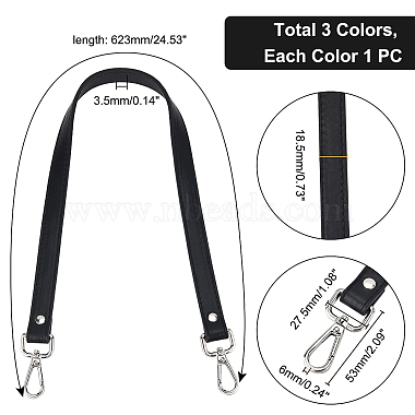 WADORN 3Pcs 3 Colors PU Leather Bag Straps(FIND-WR0003-42)-6