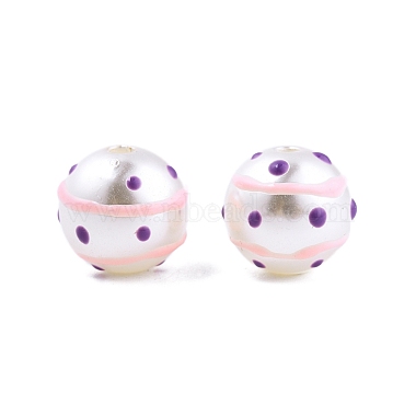 Spot Pattern Opaque ABS Plastic Imitation Pearl Enamel Beads(KY-G020-02B)-2