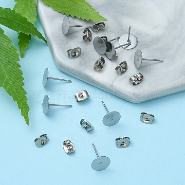 100Pcs 304 Stainless Steel Stud Earring Findings(STAS-YW0001-43C)-6