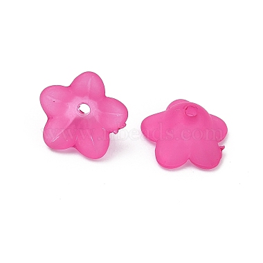 分厚いマゼンタ透明つや消しの花のアクリルビーズ(X-PL560-14)-3