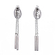 304 Stainless Steel Chain Tassel Earrings(EJEW-I248-35)-2