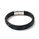 Leather Braided Rectangle Cord Bracelet with 304 Stainless Steel Magnetic Clasps for Men Women(BJEW-C021-04)-3