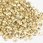 Back Plated Grade A Diamond Glass Pointed Rhinestone, Jonquil, 2.7~2.8mm, about 1440pcs/bag(RGLA-SS10-011)