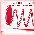 47~50 Yards Polyester Stripe Ribbons, Garment Accessories, White, Red, 3/8 inch(10mm)(OCOR-PH0002-91)