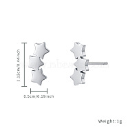 Non-Tarnish Stainless Steel Star Stud Earrings for Women(JV5083)