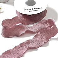 Polyester Ruffled Ribbon, Pleated Ribbon, for Gift Wrapping, Bow Tie Making, Rosy Brown, 1 inch(25mm), about 9.84 Yards(9m)/Roll(PAAG-PW0001-006C)