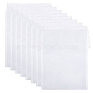 100 Micron Nylon Filter Bag, for Strainer Mesh Drawtring Pouch for Nut Milk, Rectangle, White, 29.5x20.5x0.5cm(AJEW-WH0470-76)