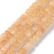 Natural Quartz Beads Strands, Dyed & Heated, Cube, Sandy Brown, 5~7x5~7x5~7mm, Hole: 0.8mm, about 66~71pcs/strand, 14.80~ 15.08 inchi(37.6~38.3cm)(G-C023-09C)