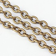 Iron Cable Chains, Unwelded, with Spool, Oval, Lead Free & Nickel Free, Antique Bronze, 6.2x4.5x1.2mm, about 164.04 Feet(50m)/roll(CHT030Y-AB)