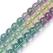 Natural Fluorite Beads Strands, Round, 6mm, Hole: 1mm, about 66pcs/strand, 15.83~15.94''(40.2~40.5cm)(G-A216-02B)