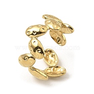 304 Stainless Steel Open Cuff Rings, Oval, Real 18K Gold Plated, US Size 7 1/4(17.5mm)(RJEW-Z018-29G)