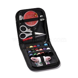Sewing Tool Sets, including Polyester Thread, Tape Measure, Scissor, Sewing Seam Rippers, Ball Pins, Sewing Needle Devices Threader, Thimbles, Needles, Safety Pin, Storage Bag, Mixed Color(TOOL-I013-01)