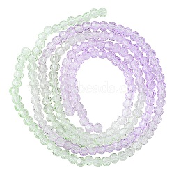 Transparent Glass Beads Strands, Faceted(32 Facets), Round, Lilac, 4~4.5mm, Hole: 1mm, about 90~95pcs/strand, 13.98''(35.5cm), 2 Strands/set(GLAA-YW0001-59C)