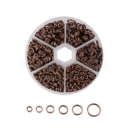 1 Box Iron Split Rings, Double Loops Jump Rings, 4mm/5mm/6mm/7mm/8mm/10mm, Nickel Free, Red Copper(IFIN-X0026-R-NF-B)