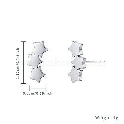 Non-Tarnish Stainless Steel Star Stud Earrings for Women(JV5083)