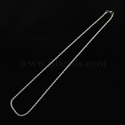 304 Stainless Steel Rope Chain Necklaces, with Lobster Clasps, Stainless Steel Color, 19.9 inch(50.5cm)(STAS-S029-01)