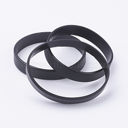 Silicone Wristbands Bracelets, Cord Bracelets, Black, 7-1/8 inches(18cm), 12x2mm(BJEW-J176-180-11)