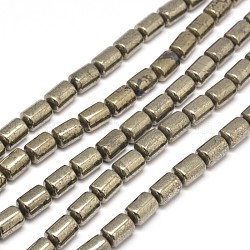 Column Natural Pyrite Beads Strands, 12x8mm, Hole: 1mm, about 33pcs/strand, 15.7 inch(G-I126-24-12x8mm)