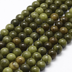 Natural Chinese Jade Beads Strands, TaiWan Jade, Round, 8mm, Hole: 1.1mm, about 48pcs/strand, 15.4 inch(X-G-F363-8mm)
