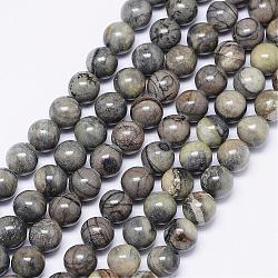 Natural Picasso Stone/Picasso Jasper Beads Strands, Round, 8mm, Hole: 1mm, about 50pcs/strand, 14.96 inches(G-F425-21)