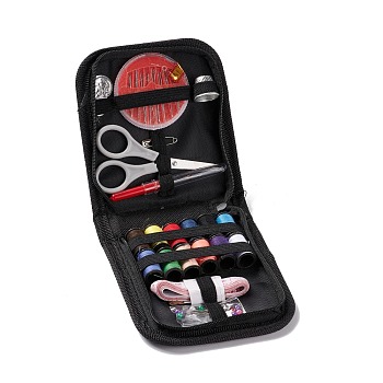 Sewing Tool Sets, including Polyester Thread, Tape Measure, Scissor, Sewing Seam Rippers, Ball Pins, Sewing Needle Devices Threader, Thimbles, Needles, Safety Pin, Storage Bag, Mixed Color