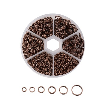 1 Box Iron Split Rings, Double Loops Jump Rings, 4mm/5mm/6mm/7mm/8mm/10mm, Nickel Free, Red Copper