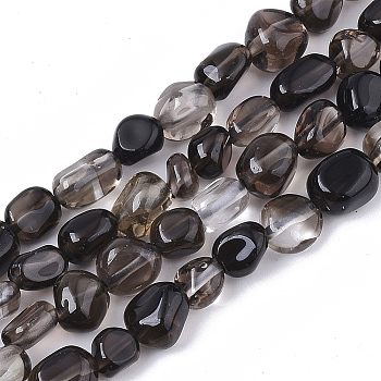 Natural Smoky Quartz Beads Strands, Nuggets, Tumbled Stone, 5~11x5~8x3~6mm, Hole: 0.8mm, about: 52~56pcs/Strand, 15.94 inch(40.5cm)