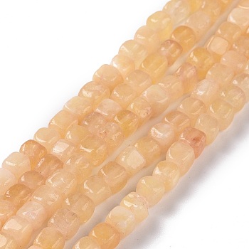 Natural Quartz Beads Strands, Dyed & Heated, Cube, Sandy Brown, 5~7x5~7x5~7mm, Hole: 0.8mm, about 66~71pcs/strand, 14.80~ 15.08 inchi(37.6~38.3cm)
