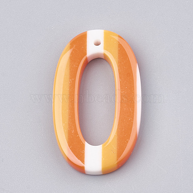 Orange Oval Resin Pendants