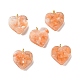 Pendentifs en copeaux teints en quartz orange naturel en résine transparente(G-E185-12G-14)-1