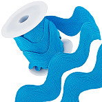 5 Yards Polyester Ribbon Patches, Hollow Trim for Curtain Clothes Accessories, Dodger Blue, 30mm(OCOR-GF0004-53C)