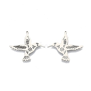 201 Stainless Steel Pendants, Birds, Stainless Steel Color, 27.5x30.5x1.5mm, Hole: 1.2mm(STAS-N098-099P)