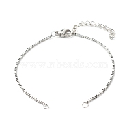 316 Surgical Stainless Steel Box Chains Bracelet Making, with 304 Stainless Steel Jump Rings & Lobster Claw Clasps & Ends Chains, Stainless Steel Color, 15.9x0.1x0.1cm(X-AJEW-JB01065)