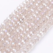 Electroplate Glass Beads Strands, AB Color Plated, Faceted, Rondelle, Antique White, 2.5x2mm, Hole: 0.8mm, about 168~170pcs/strand, 16.9 inch(EGLA-F003-C13)