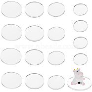 16Pcs 4 Style Flat Round Acrylic Display Base, for Miniatures, Models and Garage Kits, Clear, 29.5~59.5x4mm, 4pcs/style(ODIS-OC0001-66)