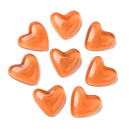 Translucent Resin Cabochons, Heart, Coral, 24x25.5x8mm(CRES-M019-01G)