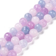 Natural Aquamarine & Rose Quartz & Amethyst Beads Strands, Faceted, Round, 8x8mm, Hole: 1mm, about 49pcs/strand, 15.35''(39cm)(G-H280-02B)