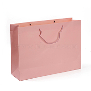 Kraft Paper Bags, Gift Bags, Shopping Bags, Wedding Bags, Rectangle with Handles, Pink, 35x48x14.2cm(CARB-G004-A01)