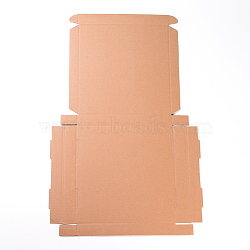Kraft Paper Folding Box, Square, Cardboard box, Mailing Boxes, BurlyWood, 59x38.5x0.2cm, Finished Product: 25x25x3cm(CON-F007-A02)