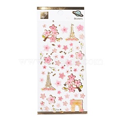 Epoxy Resin Sticker, for Scrapbooking, Travel Diary Craft, Sakura Pattern, 205x95mm(DIY-A017-02D)