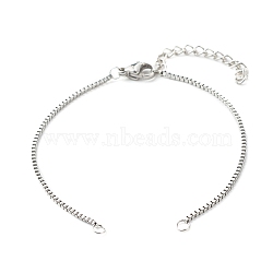 Tarnish Resistant 316 Surgical Stainless Steel Box Chains Bracelet Making, with 304 Stainless Steel Jump Rings & Lobster Claw Clasps & Ends Chains, Stainless Steel Color, 15.9x0.1x0.1cm(X-AJEW-JB01065)