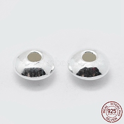 925 Sterling Silver Corrugated Spacer Beads, Saucer Beads, Silver, 5x2.5mm, Hole: 1mm, about 39~41pcs/5g(STER-K171-43S)