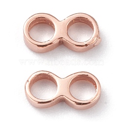 Brass Multi-strand Links, Long-Lasting Plated, Infinity, Rose Gold, 9x2x4.5mm, Hole: 4mm(ZIRC-A014-08RG)