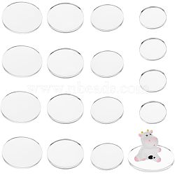 16Pcs 4 Style Flat Round Acrylic Display Base, for Miniatures, Models and Garage Kits, Clear, 29.5~59.5x4mm, 4pcs/style(ODIS-OC0001-66)