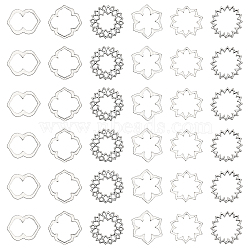 120Pcs 6 Styles Tibetan Style Alloy Linking Rings, Cadmium Free & Lead Free, Flower/Chakra Sign, Antique Silver, 19~20x15~19x1.5~2mm, Inner Diameter: 6~19.5x8~16mm, 20pcs/style(FIND-CA0007-42)