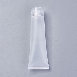 PE Plastic Refillable Flip Top Cap Bottles, with PP Plastic Lids, Travel Portable Squeeze Makeup Hoses, Facial Cleanser Tube, Face Cream Container, White, 15.8x3.3cm, Capacity: 100ml(X1-MRMJ-WH0037-02C)